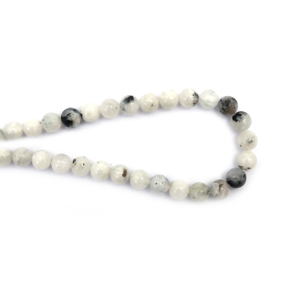 String of Semi-Precious Stone Beads Natural MOON STONE Grade A, Ball: 8 mm ~ 45 pieces