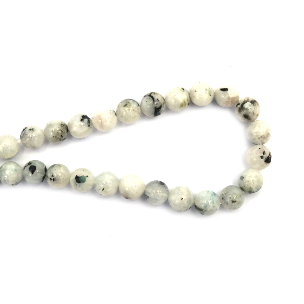 String of Semi-Precious Stone Beads Natural MOON STONE Grade A, Ball: 10 mm ~ 40 pieces