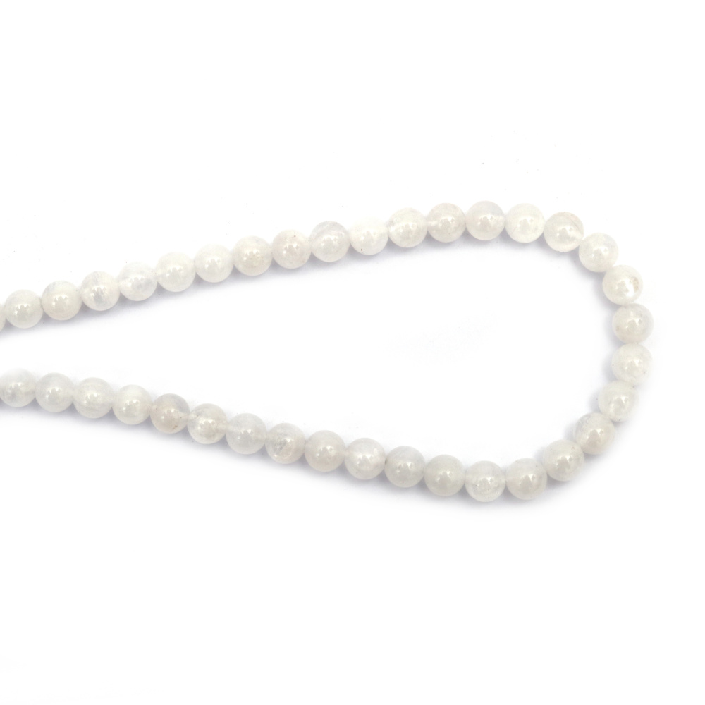 String of Semi-Precious Stone Beads Natural MOON STONE Grade AA, Ball: 8 mm ~ 48 pieces