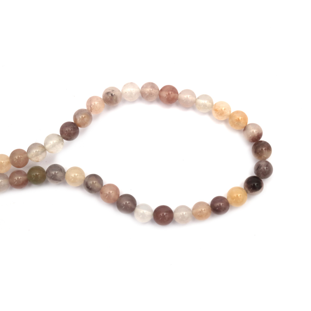 String of Semi-Precious Stone Beads Natural HETIAN NEPHRITE JADE, Ball: 8 mm ~ 45 pieces