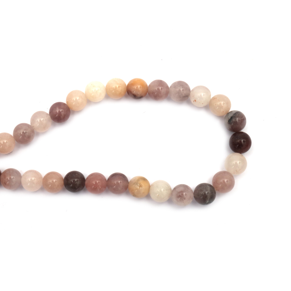String of Semi-Precious Stone Beads Natural HETIAN NEPHRITE JADE, Ball: 10 mm ~ 36 pieces