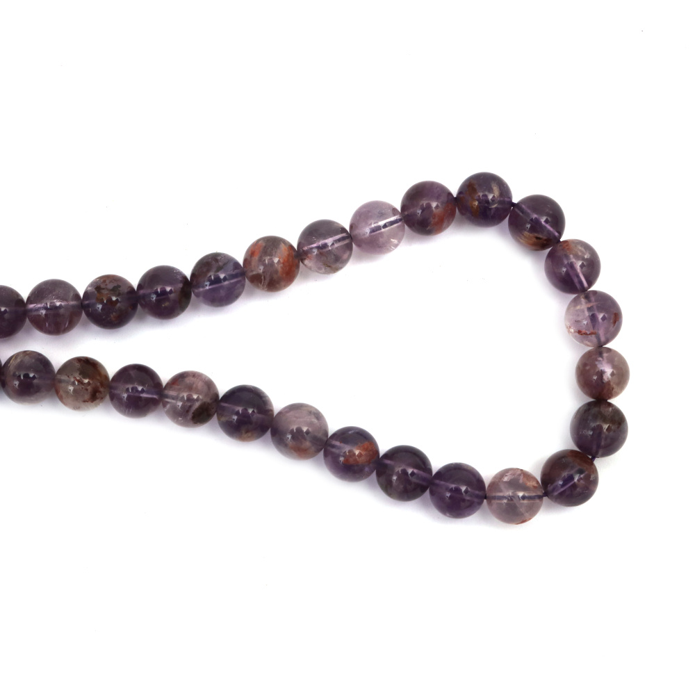 String of Semi-Precious Stone Beads Natural AURALITE Grade A, Ball: 10 mm ~ 62 pieces
