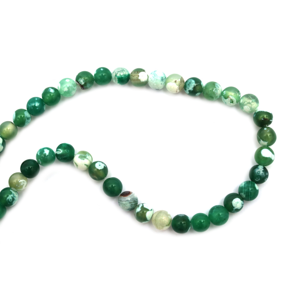 String beads  cracked  stone Agate green ball 8 mm ~ 48 pieces