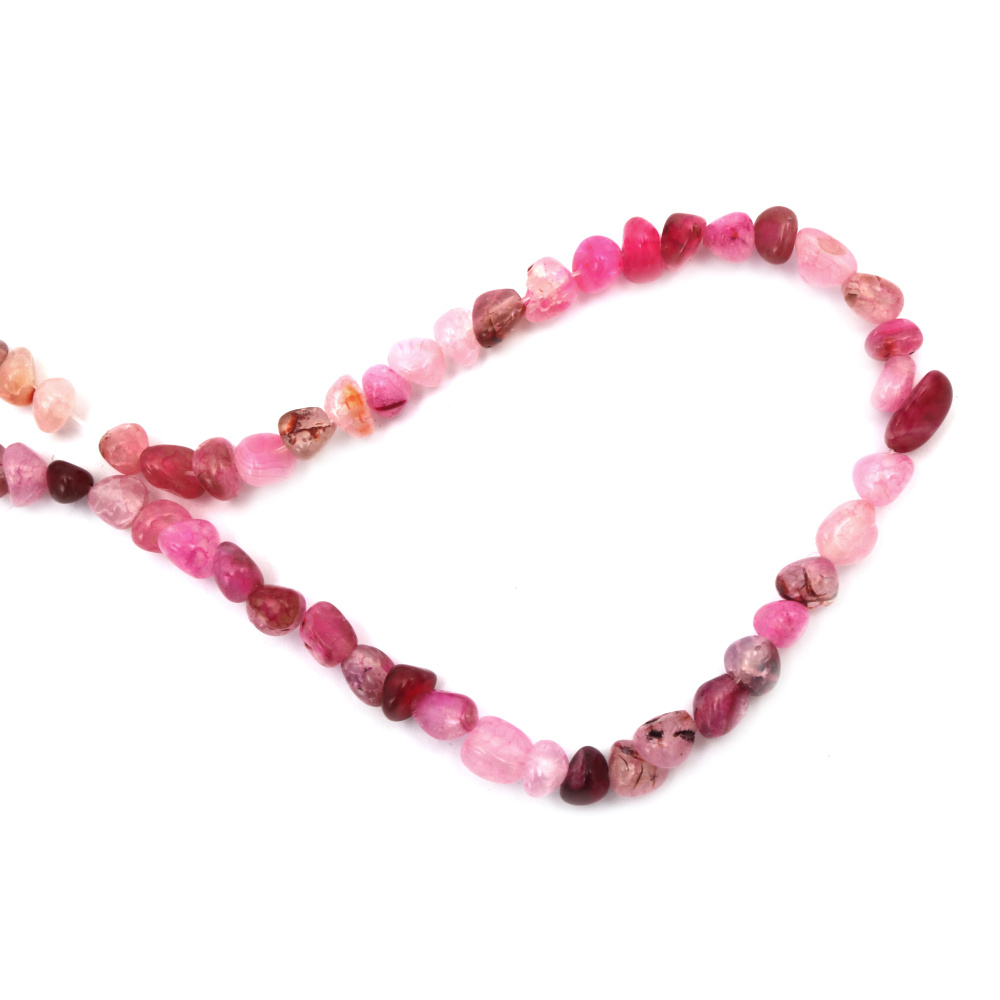String of beads semi-precious stone Agate cracked cyclamen light 5~7x5~7 mm ~55 pieces
