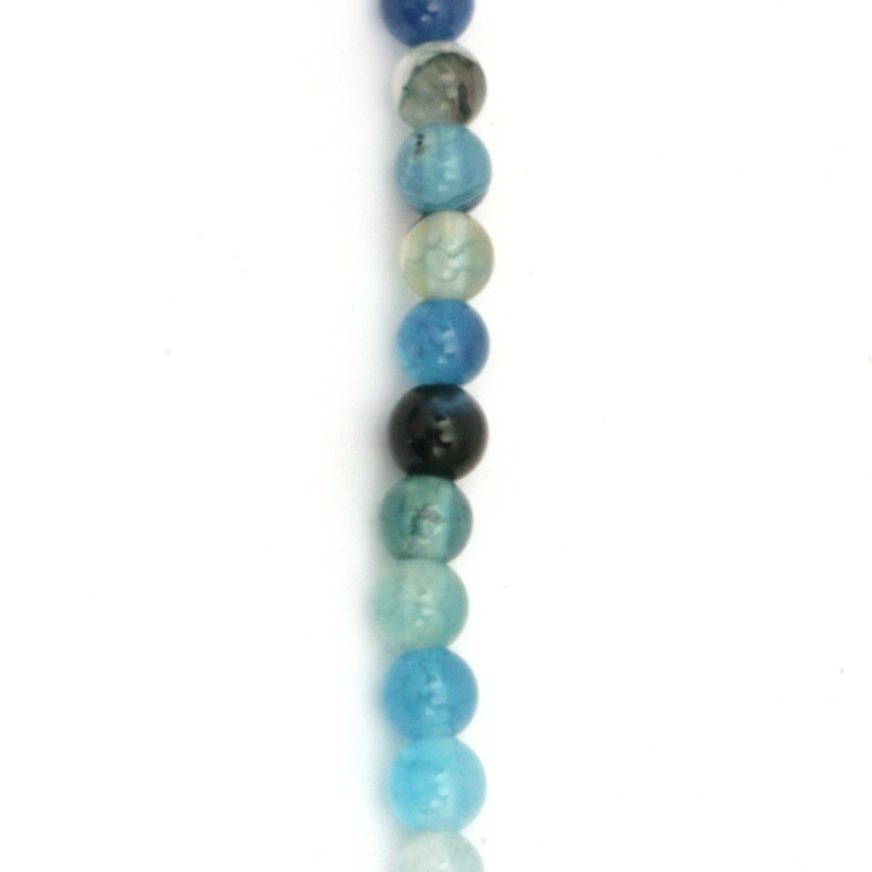 String beads semi-precious stone AHAT cracked blue mix ball 4 mm ~ 94 pieces