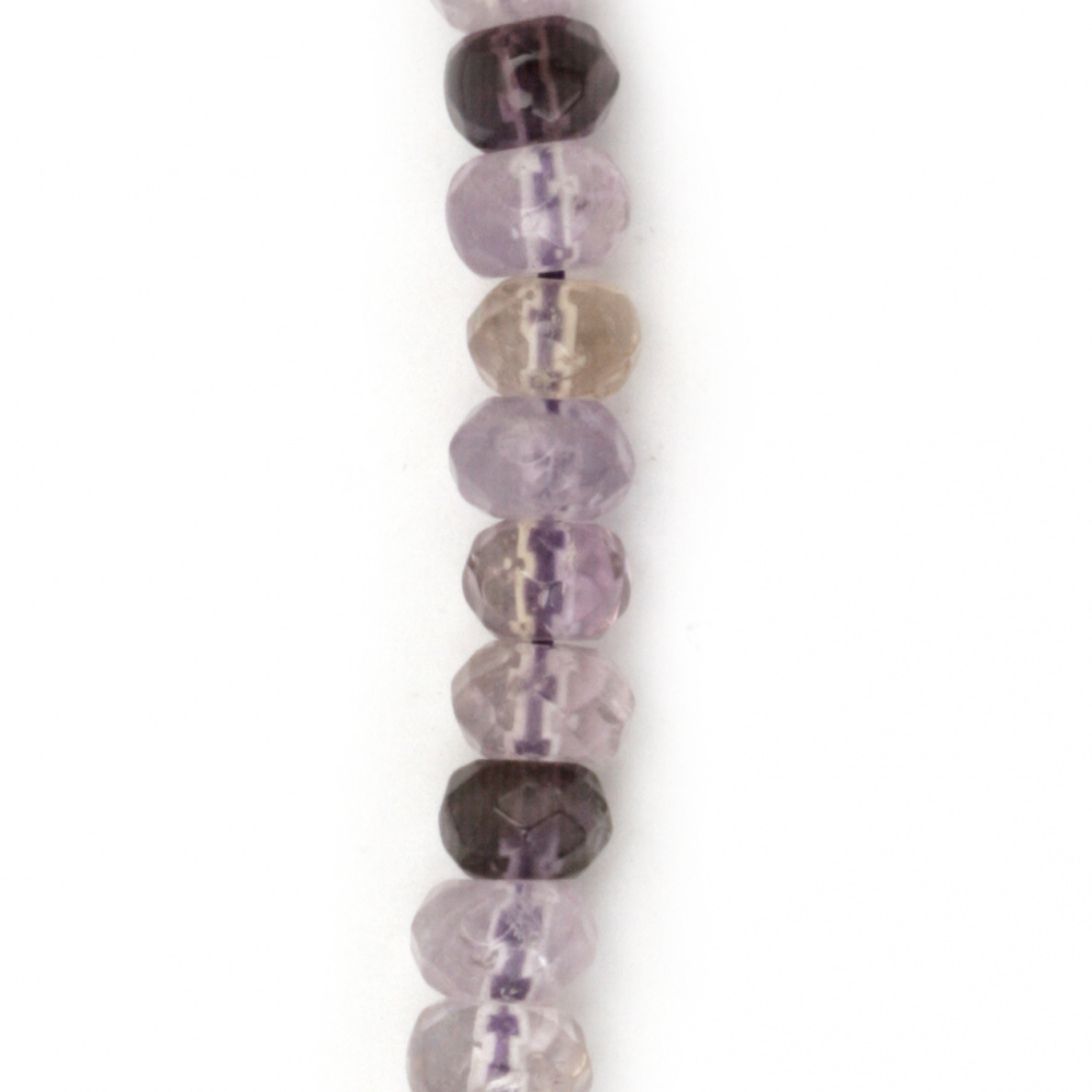 ASSORTED Faceted Natural Stone Abacus Beads / Amethyst,  Mountain Crystal and Citrine, 6x4 mm ~ 98 pieces