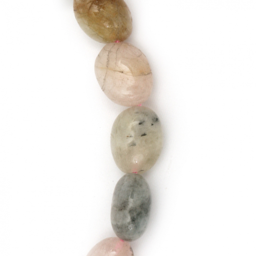 Χάντρες από ημιπολύτιμες πέτρες AMAZONITE FLOWER φυσικό σε κορδόνι  8 ~ 11x10 ~ 14 mm ~ 32 τεμάχια