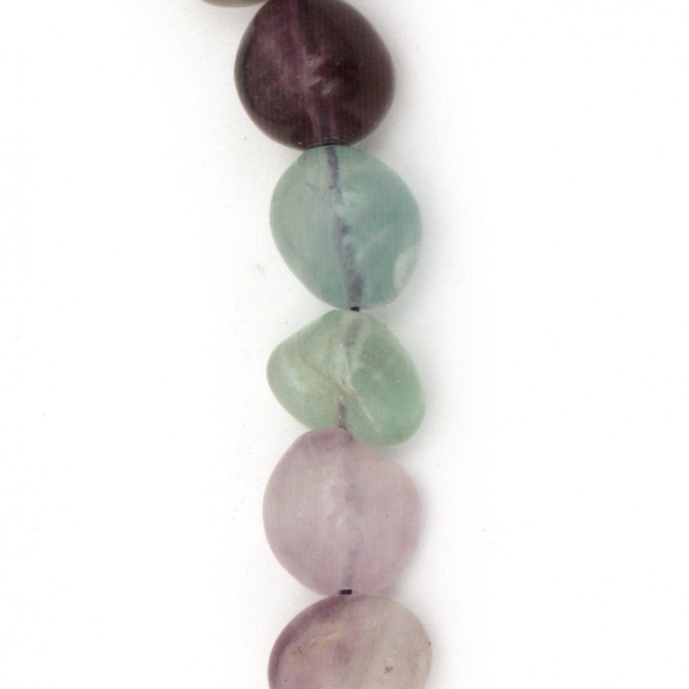 String Natural Stone Beads /  FLUORITE, 10 ~ 13x10 ~ 15 mm ~ 32 pieces