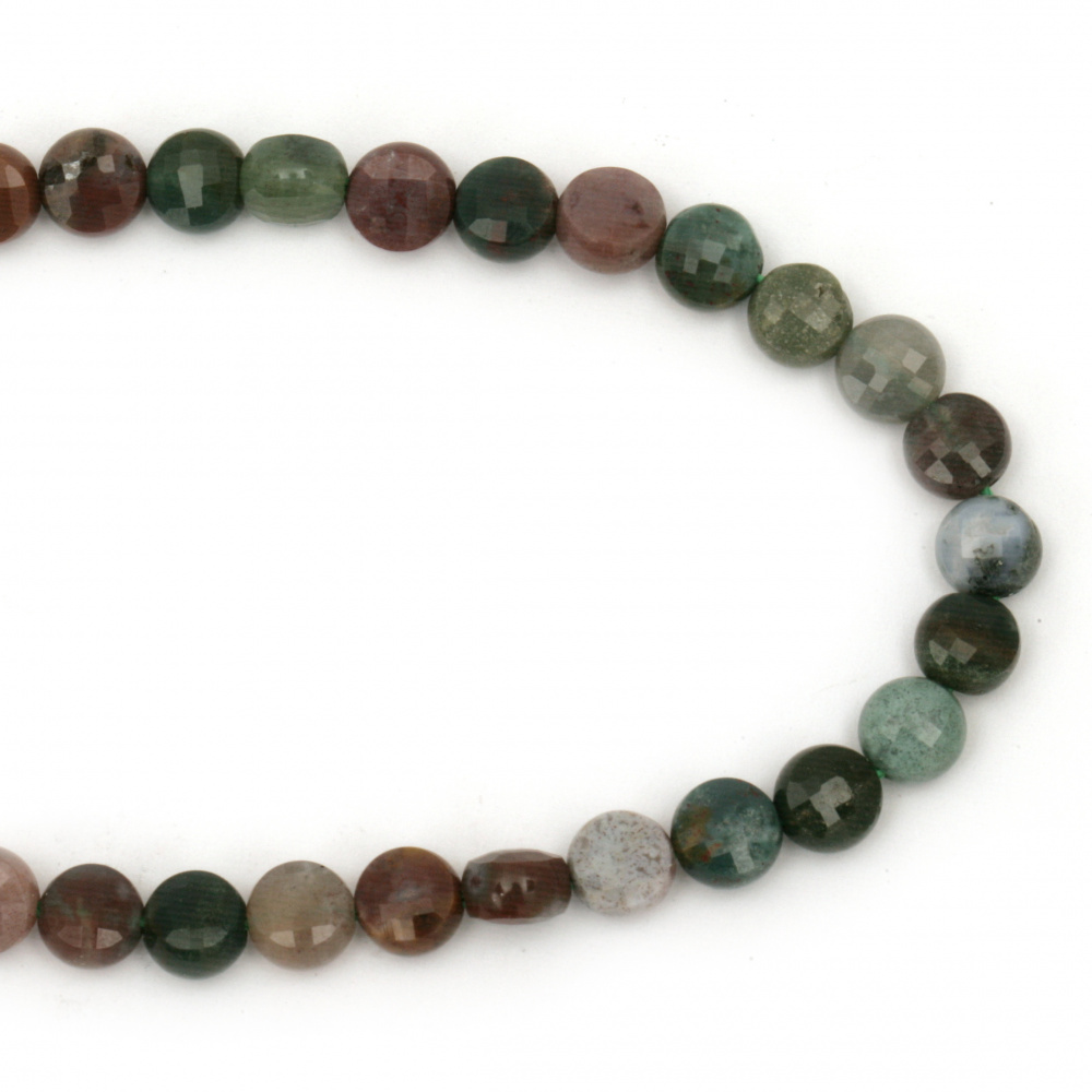 String Faceted Gemstone Beads / INDIAN AGATE, 6x6x4 mm ~ 60 pieces