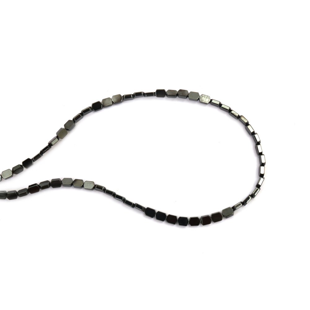 String of Semi-precious HEMATITE Stone Beads, Non-Magnetic / 4x6 mm, Hole: 1 mm ~ 75 pieces