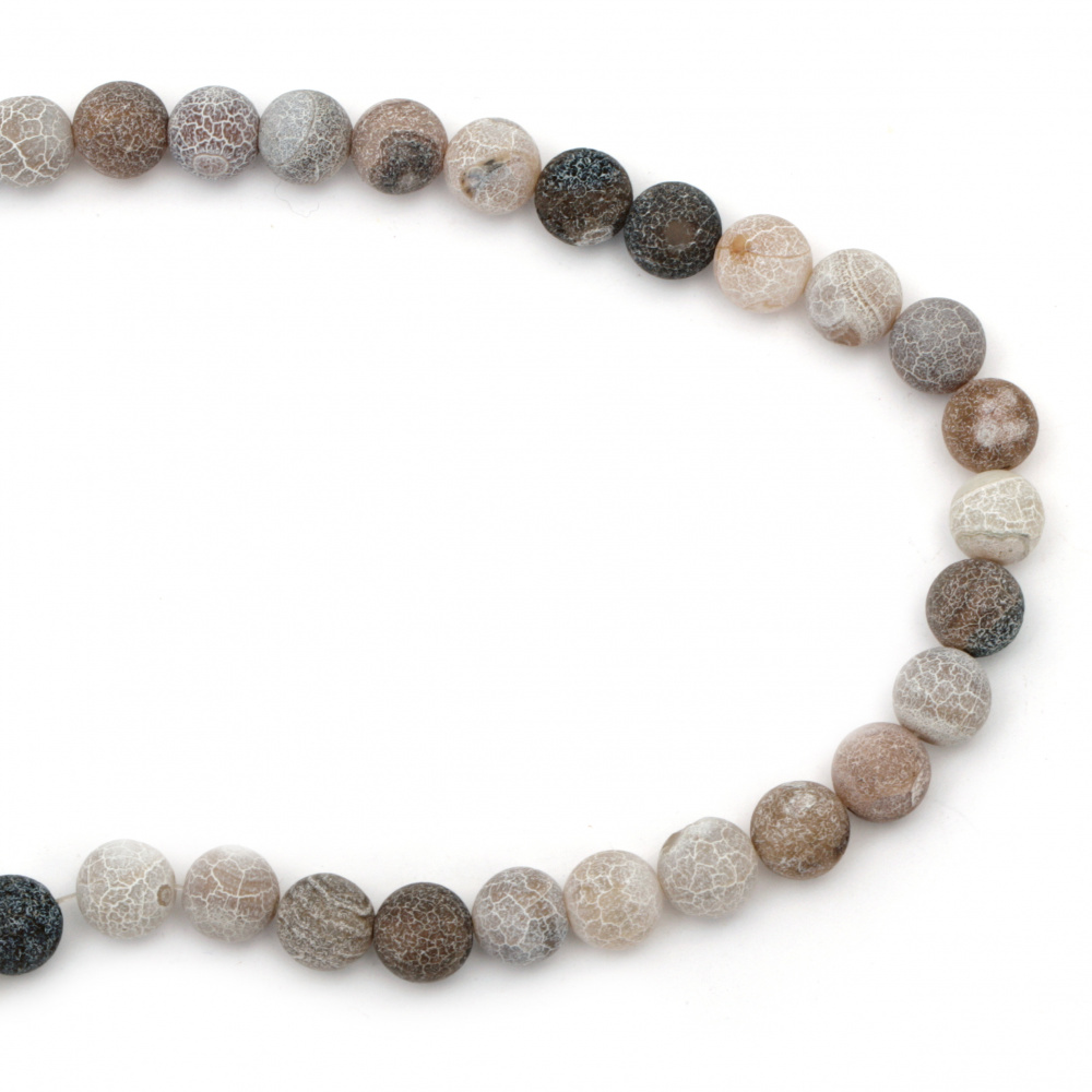 Matte Cracked Semi-precious Stone Beads / AGATE, MIX, 10 mm ± 38 pieces