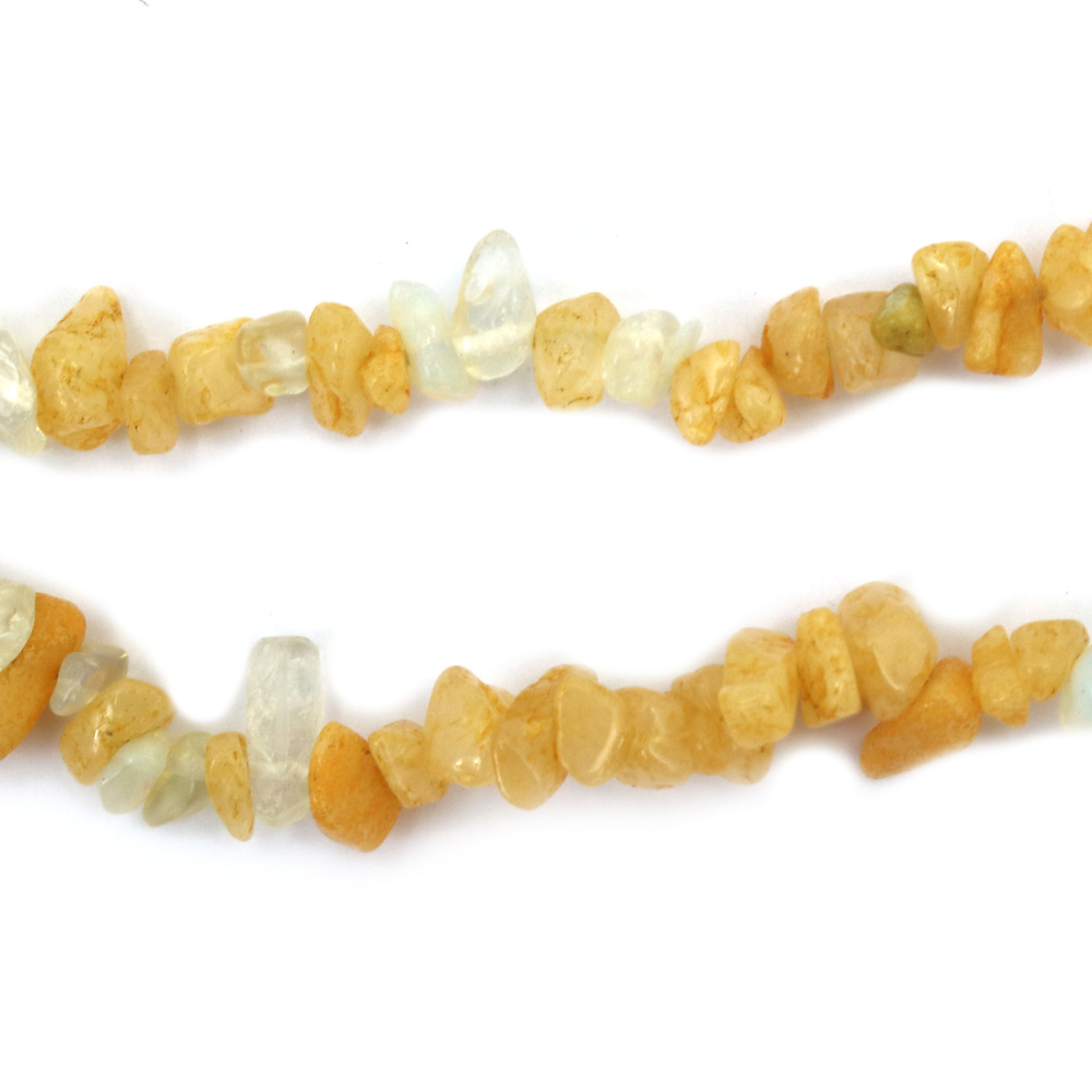 Colored Agate And Opalite Strand Of Natural Stone Chips, Measuring 5-7 Mm And Approximately 85 Cm In Length