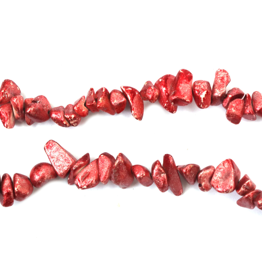 Colored Magnesite Chips, Measuring 5-7 Mm In Copper Color And Approximately 80 Cm In Length