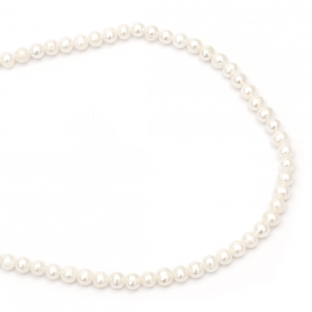 String Beads Natural Pearl 6~7mm Hole 0.8mm Class AA Color Cream ~ 64pcs