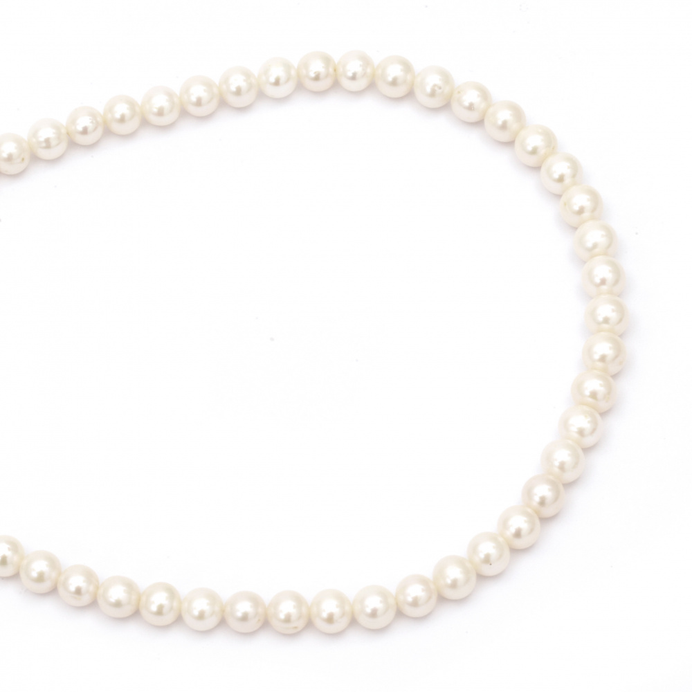 String Beads Natural Pearl 9mm Hole 0.5mm Grade AAA Color Cream ~47pcs