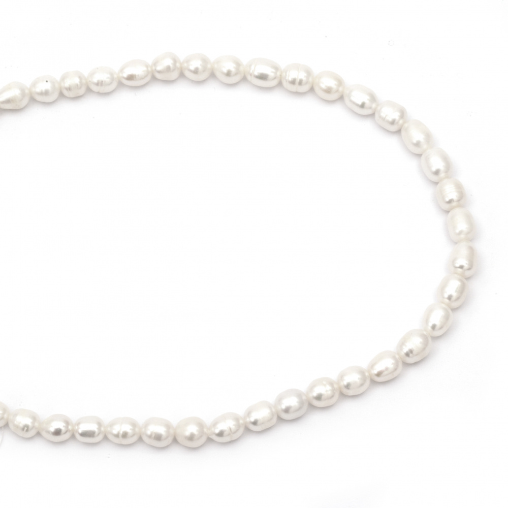 Наниз мъниста естествена перла 8~9x8~12 мм дупка 0.5 мм клас АА цвят крем 33~38 броя