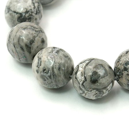 Margele sirag piatră semiprețioasă MARMURĂ bilă gri naturală de 8 mm ± 48 bucăți