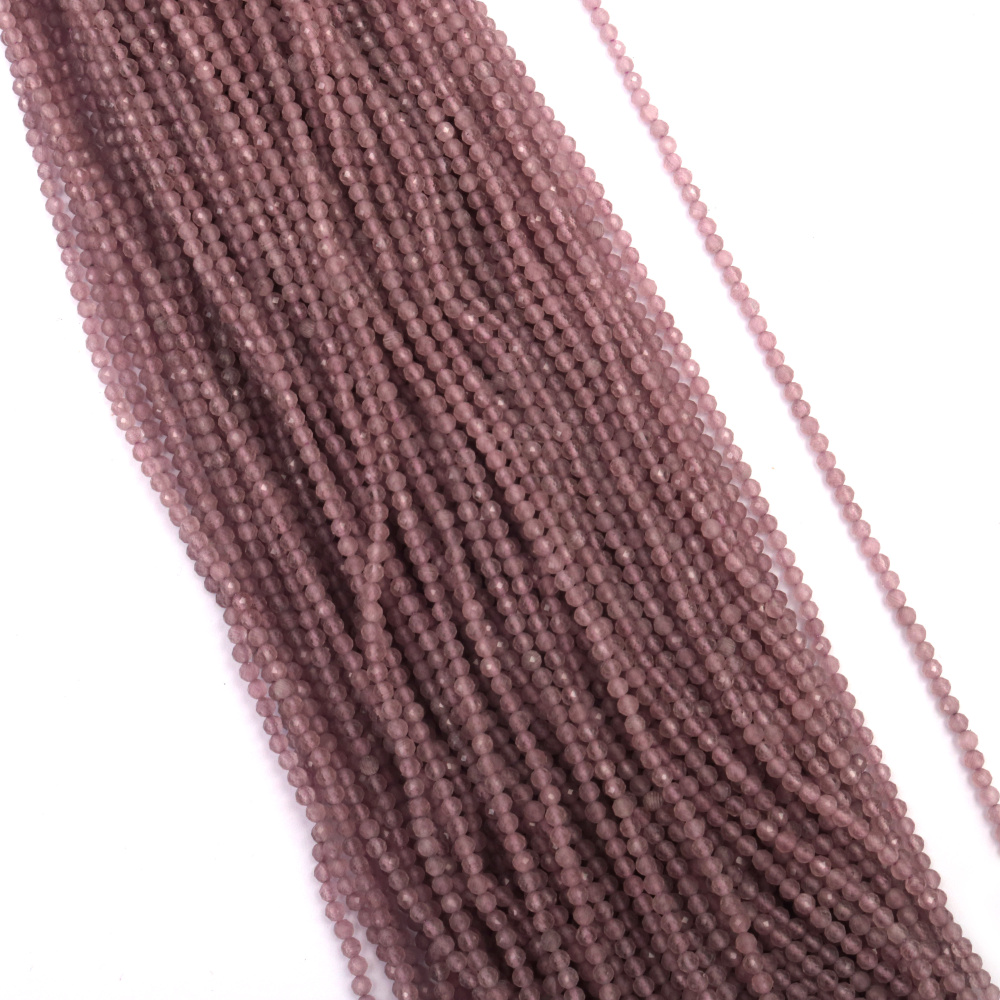 Snur de margele piatra semipretioasa CUART OCHI DE PISICA margele de culoare naturala fatata gaura de 3mm 0.5mm placa electrostatica culoare violet pal ~128 bucati