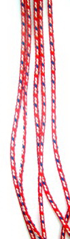 Knitted Tricolor Cord G6-8 / Red, White, Blue / 2 mm - 50 meters