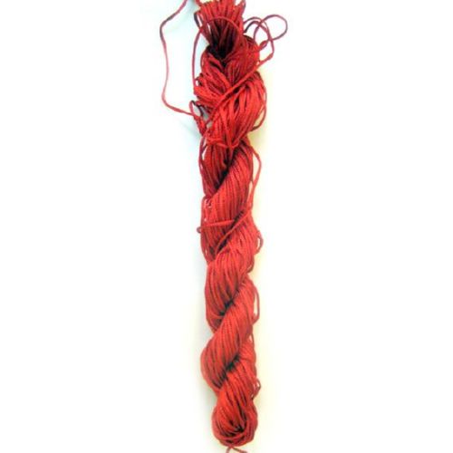 Шнур корда 1 мм червена И ~26 метра