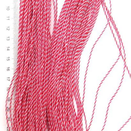 Twisted Two-color Cord SHA1-6 / Polyester and Silk / 1.5 mm - 50 meters