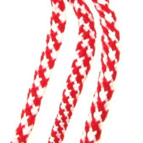 Knitted Round Polyester Cord (V 16) for BABA MARTA Day / 8 mm   - 50 meters