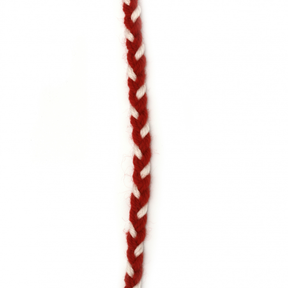 Red-White Braid for MARTENITSAS Making / 10 mm - 5 meters