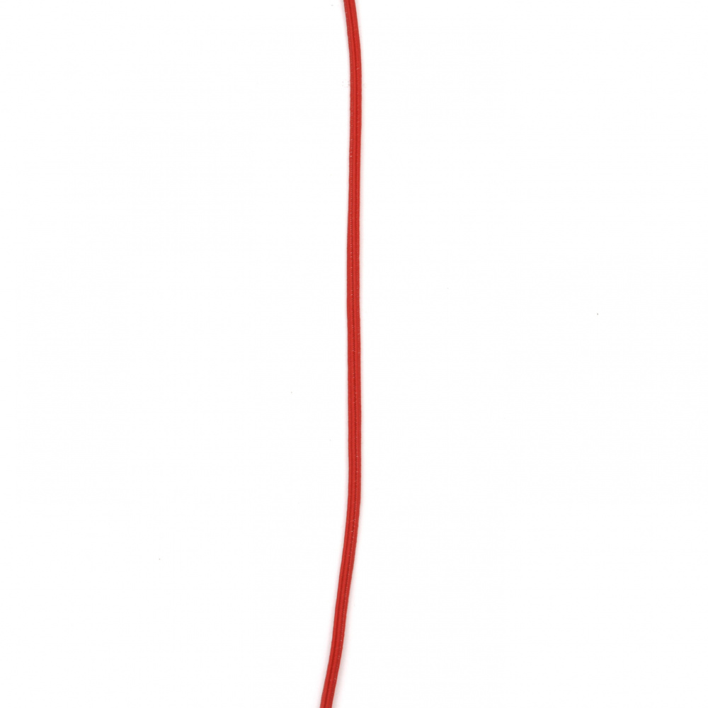 Ластичен шнур 2 мм червен полиестер -23 метра