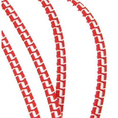 Knitted Two-tone MARTENITSA Band / 4 mm, K - 30 meters
