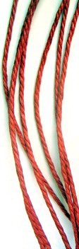Шнур памук 1.5 мм 3 ката червен ~90 метра