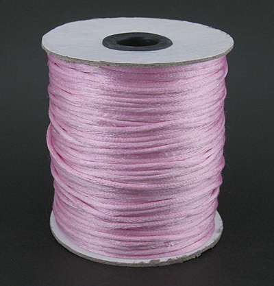 Snur poliamidă strălucitor 2 mm roz deschis -10 metri