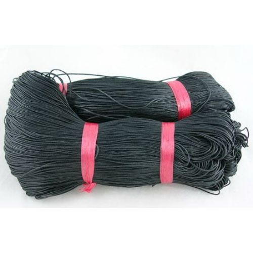Colored cotton cord1.5 mm black ~ 68 meters
