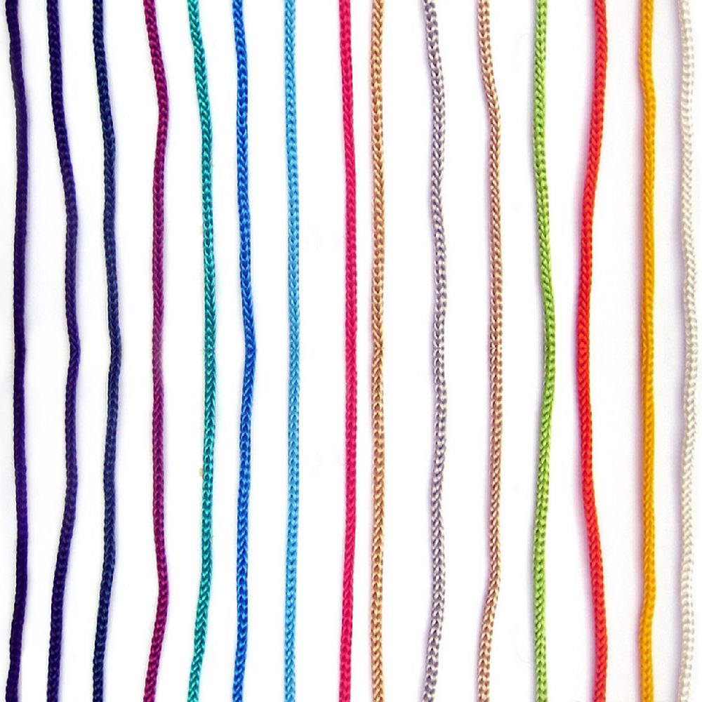 ASSORTED One-color Polyester Cord for Gift Bags / 3 mm - 100 meters
