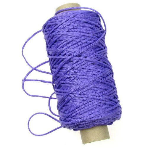 Полиестерен шнур 2 мм за гривни и гердани цвят лилав -100 метра