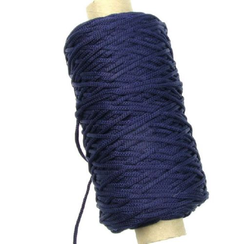 Polyester Cord for DIY Jewelry Making / 2 mm / Dark Blue - 100 meters