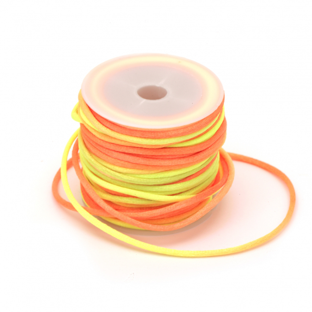 Snur poliamidă lucios 2 mm electric galben-portocaliu -10 metri