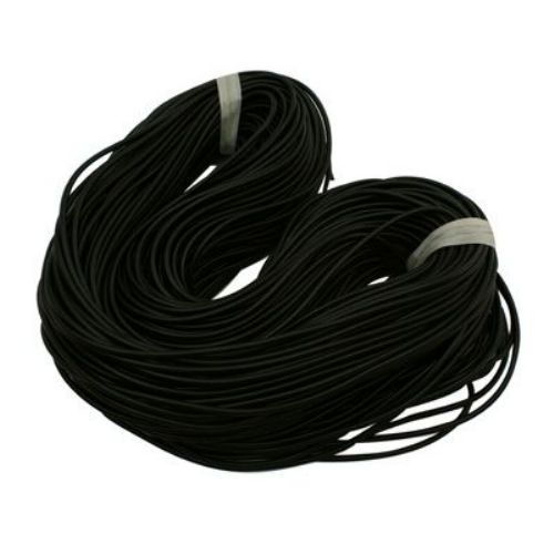Sillicone Rubber Cord, 1.5 mm black mat -5 meters