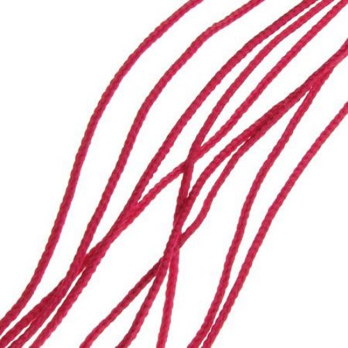 Snur Poyester 1 mm pentru brățări K culoare roșu -30 metri