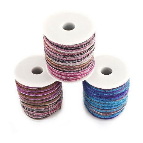 Ethnc Fabric Cord 6 ~ 7 mm round -1 meter