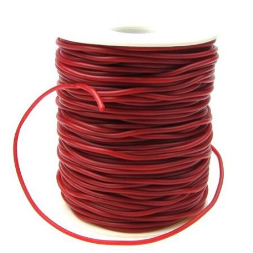Cablu din silicon Gaură de 2 mm 0,5 mm roșu închis -52 metri