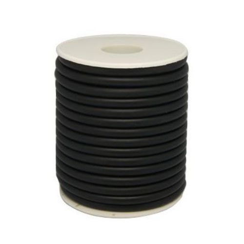 Cordon silicon gaură 2 mm 0,5 mm negru -52 metri