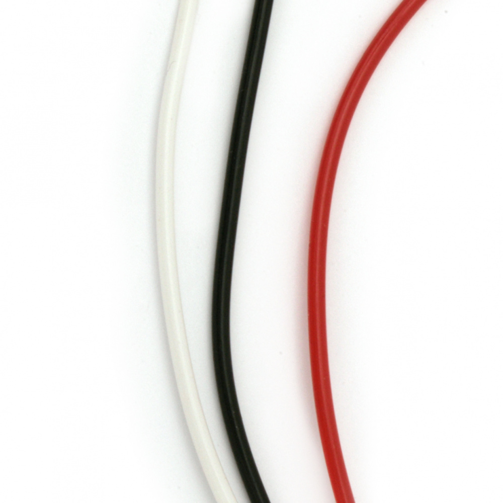 Силиков шнур микс от 3 цвята 2 мм 20 броя x1 метър