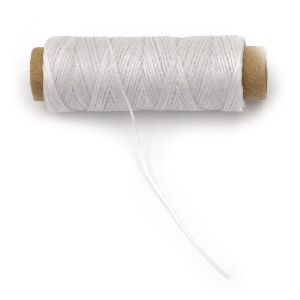 Wax thread 0.8 mm white - 50 meters