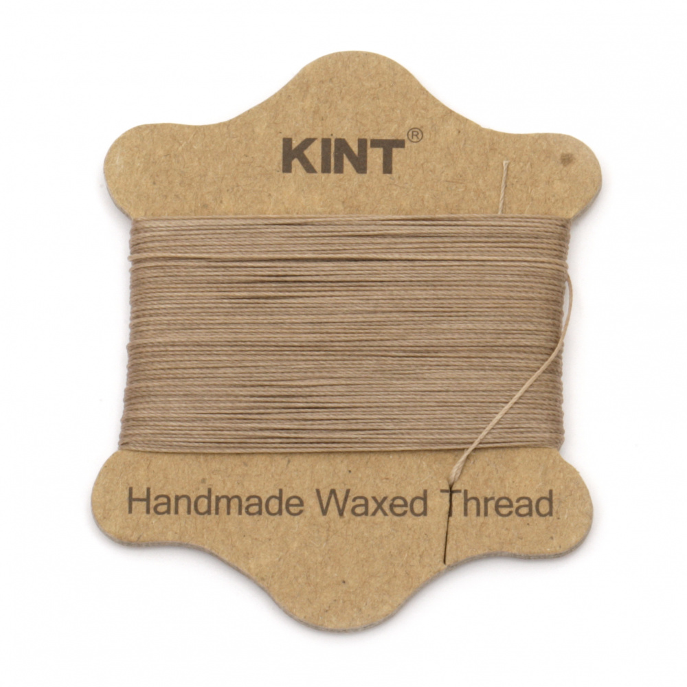 Handmade Waxed Thread for Micro Macrame, 0.45 mm, Beige ~ 20 meters