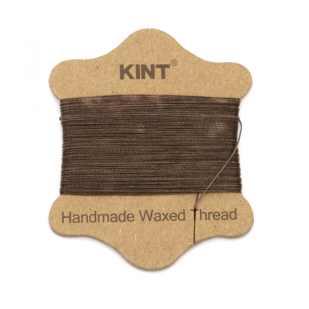 Handmade Waxed Thread for Macrame Jewelry, 0.45 mm, Brown ~ 20 meters