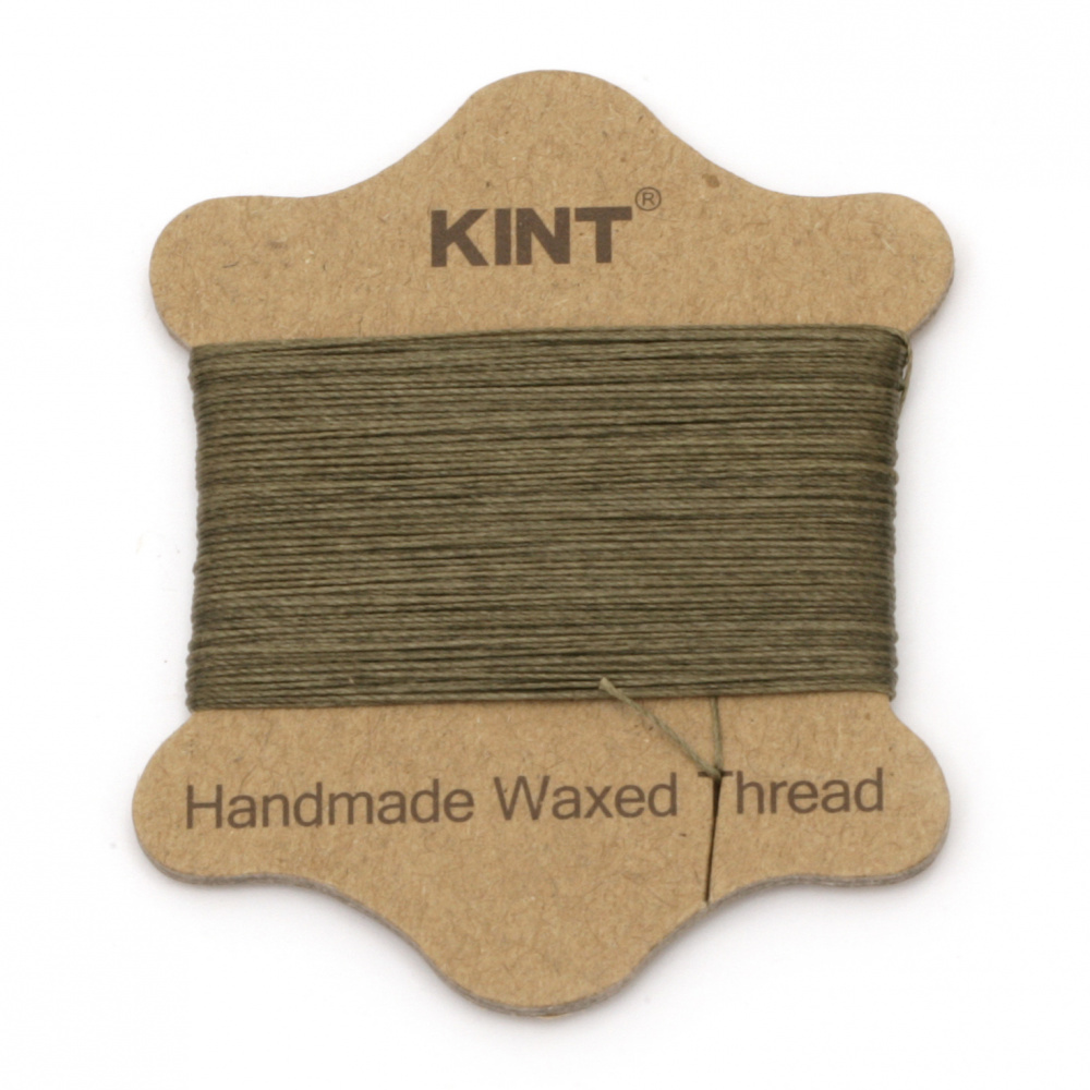 Handmade Waxed Thread for DIY Jewelry Art, 0.45 mm, Khaki Green ~ 20 meters