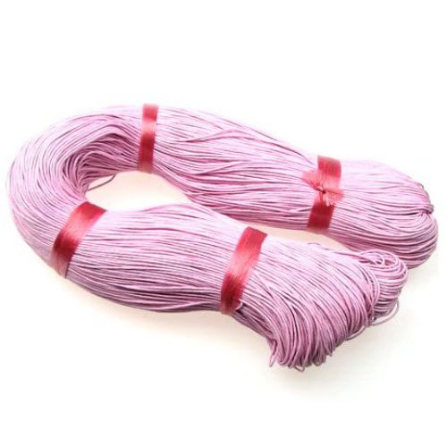 Cord of cotton 1 mm pink ~ 76 meters