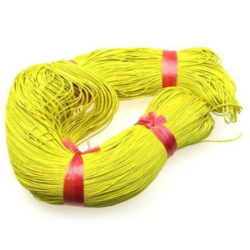 Cotton cord 1 mm yellow ~ 68 meters