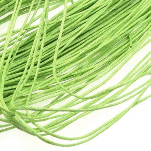 Waxed Cotton Cord for Stringing, Macrame, Decorations / Reseda Green / 1 mm ~ 68 meters