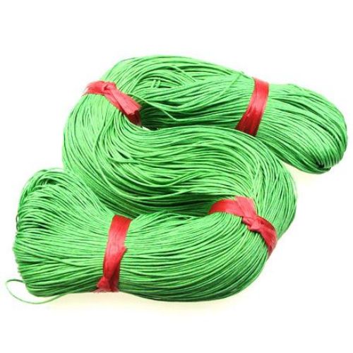 Cotton cord 1 mm green ~ 68 meters
